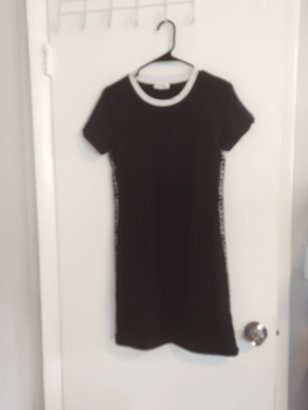 Calvin Klein Black Mini Dress with White Neck Small Petite